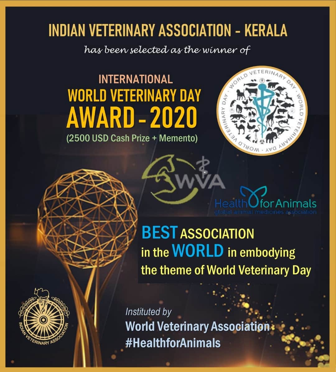 INDIAN VETERINARY ASSOCIATION KERALA BAGGED INTERNATIONAL WORLD