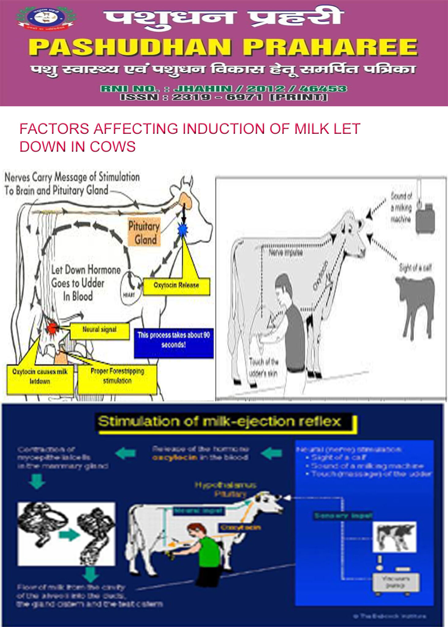 FACTORS AFFECTING INDUCTION OF MILK LET DOWN IN COWS - Pashudhan Praharee