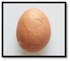 Cracked shell egg