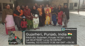  Women participants of Gujar Heri with the tailoring trainer during the training program.